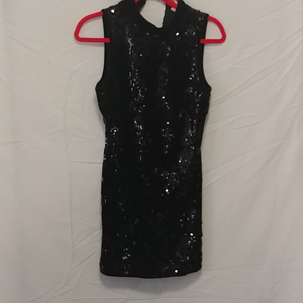 Black after 5 dress with sequin